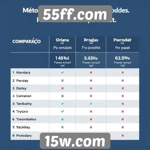 Comparação de métodos de pagamento no 55ff.com